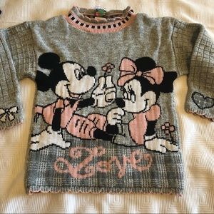 Vintage Mickey’s Stuff For Kids Love Sweater Featuring Mickey & Minnie Mouse